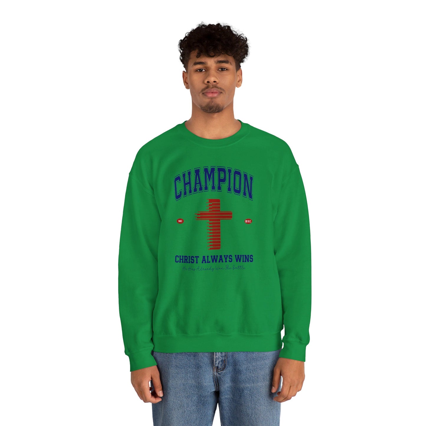 Champion Christ Always Wins Unisex Heavy Blend™ Crewneck Christian Sweatshirt