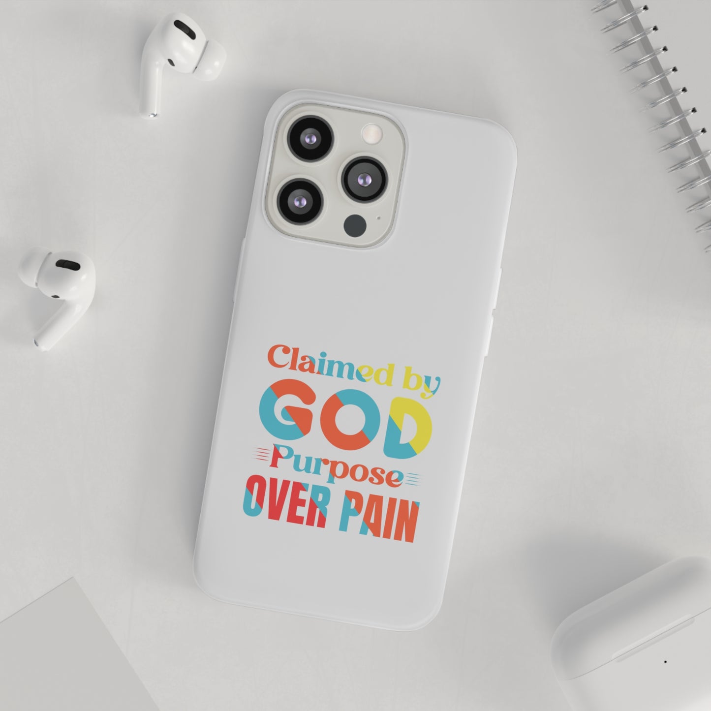 Claimed By God Purpose Over Pain Christian Flexi Phone Case Printify