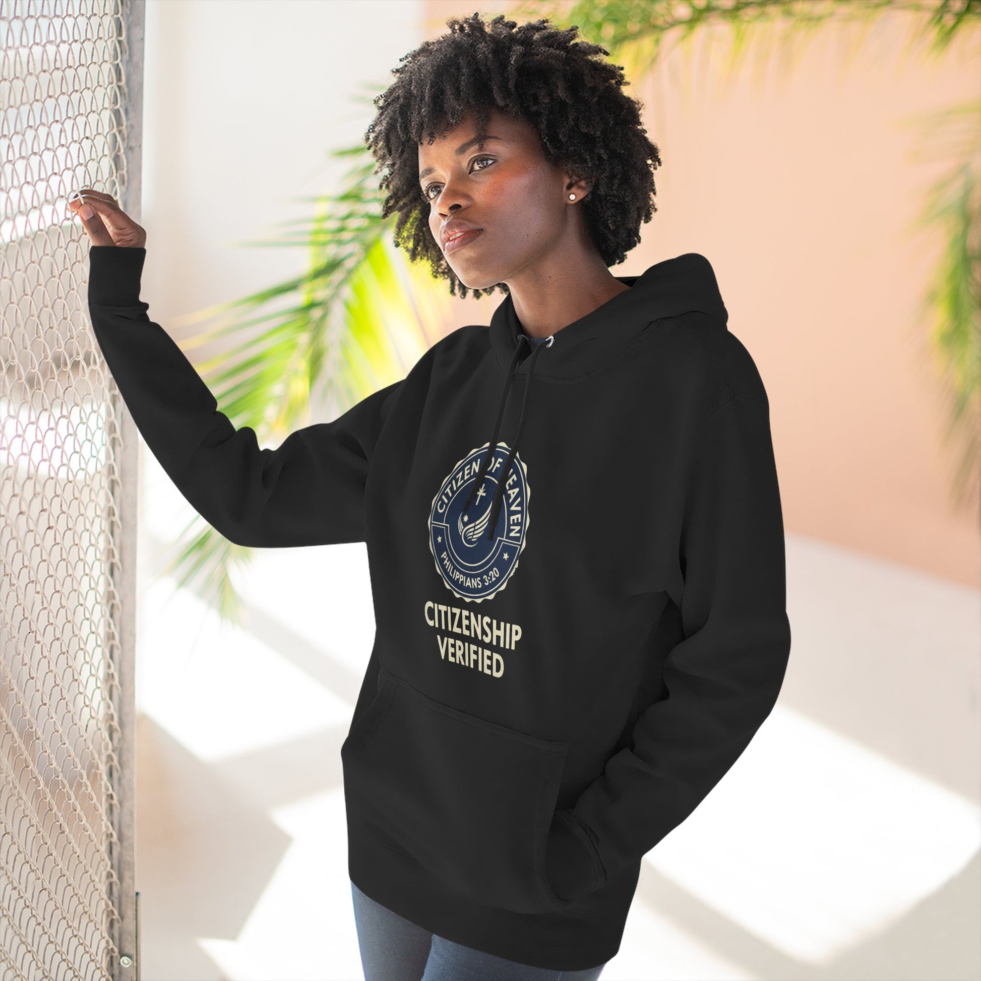 Citizenship Verified Fleece Hoodie, Cozy Sweatshirt for All Ages, Great Gift for Holidays, Casual Wear, Unique Statement Piece - ClaimedbyGodDesigns
