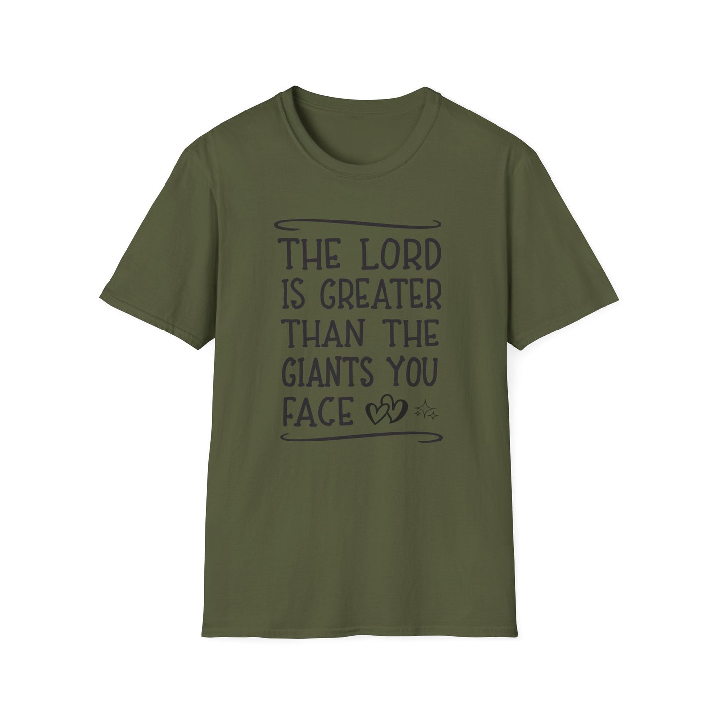 The Lord Is Greater Than The Giants You Face Women's Christian T-shirt