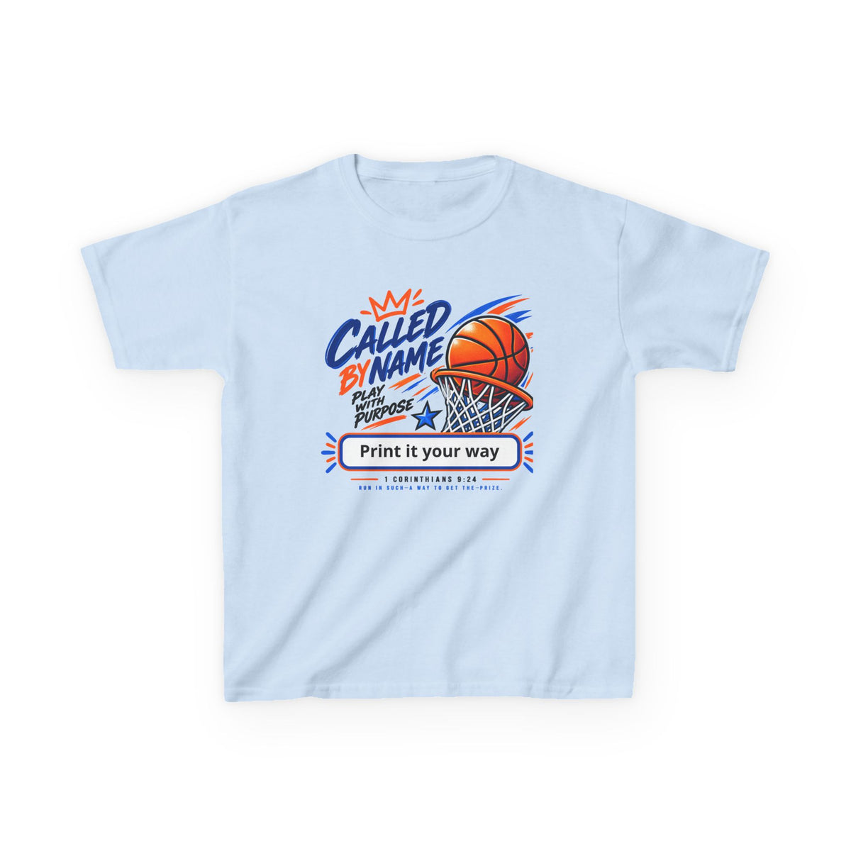 Youth basketball t-shirt, Called By Name hoop graphic Christian tee