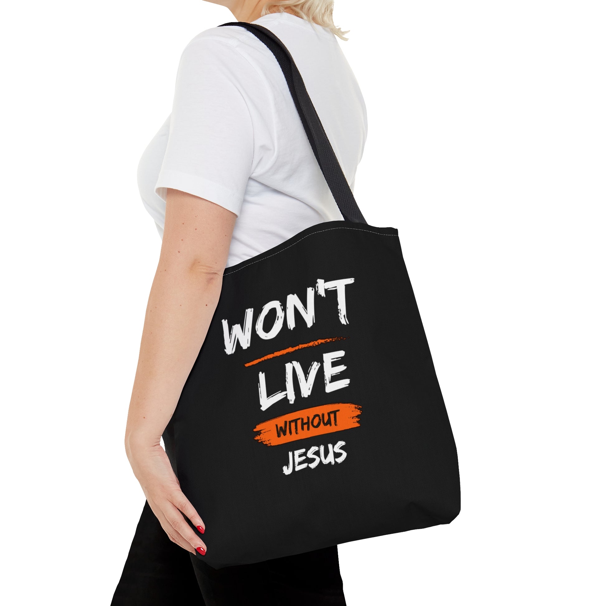 Won't Live Without Jesus Christian Tote Bag Printify