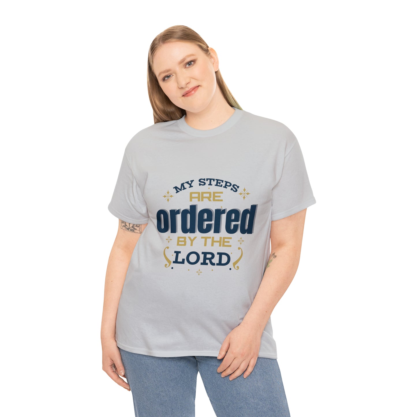 My Steps Are Ordered By The Lord Unisex Heavy Cotton Tee