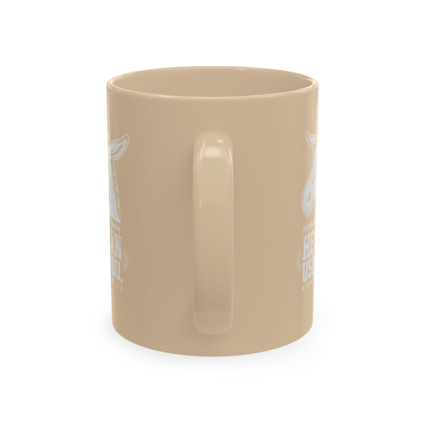 Donkey Wisdom Christian Multicolor Ceramic Mug — "If God Can Use A Donkey, He Can Use You" Faith & Farmhouse Coffee Cup