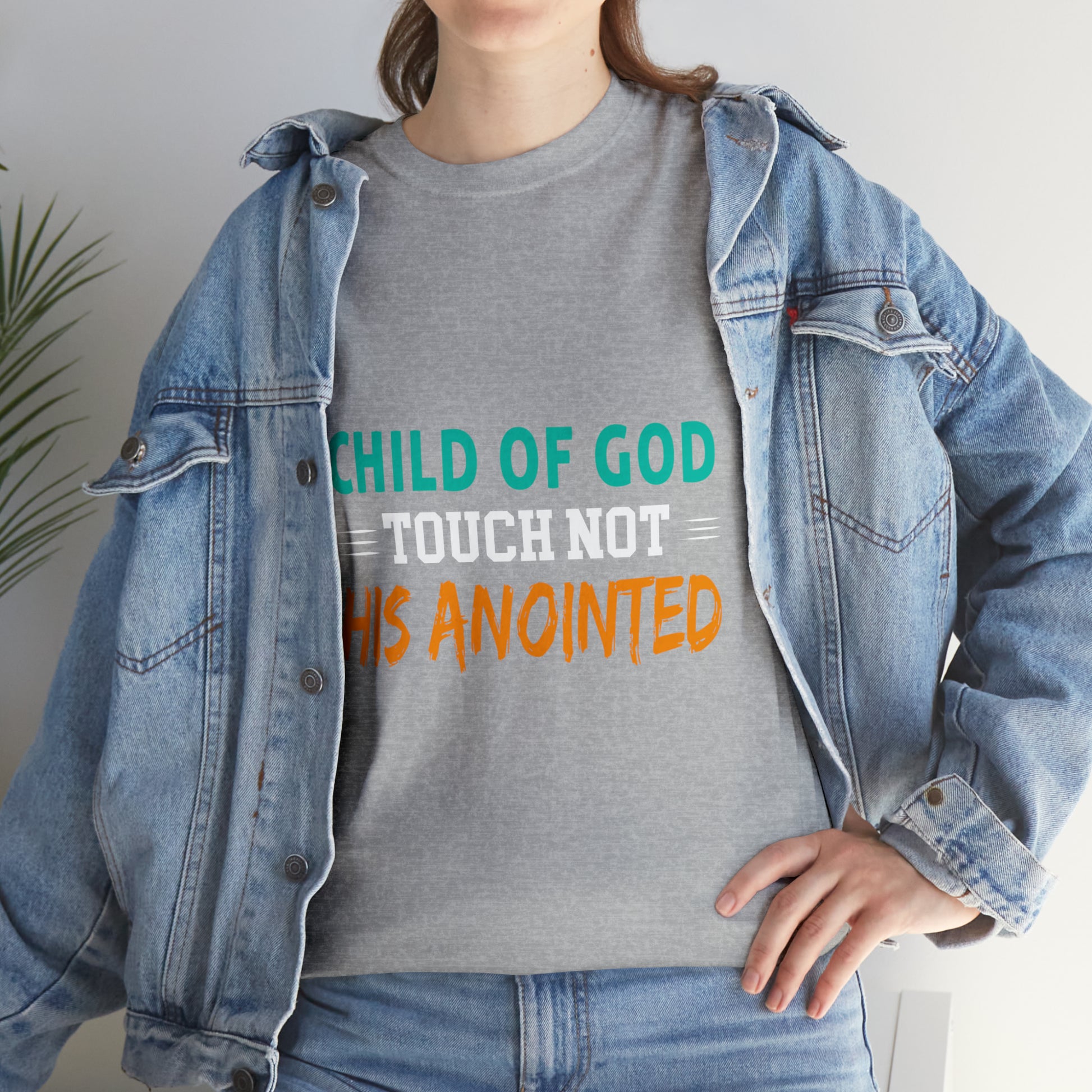 Child Of God Touch Not His Anointed Unisex Heavy Cotton Tee Printify