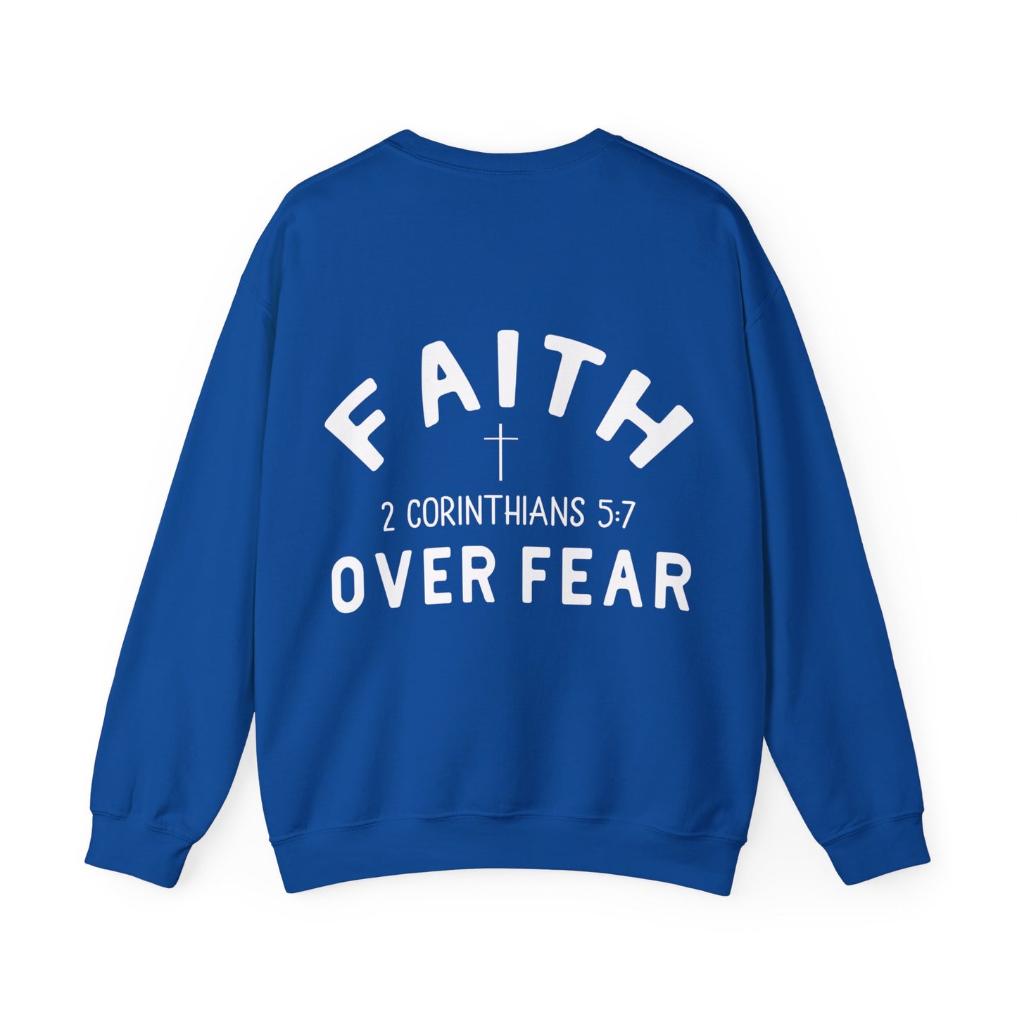 Faith Over Fear 3 Crosses  Unisex Heavy Blend™ Crewneck Christian Sweatshirt