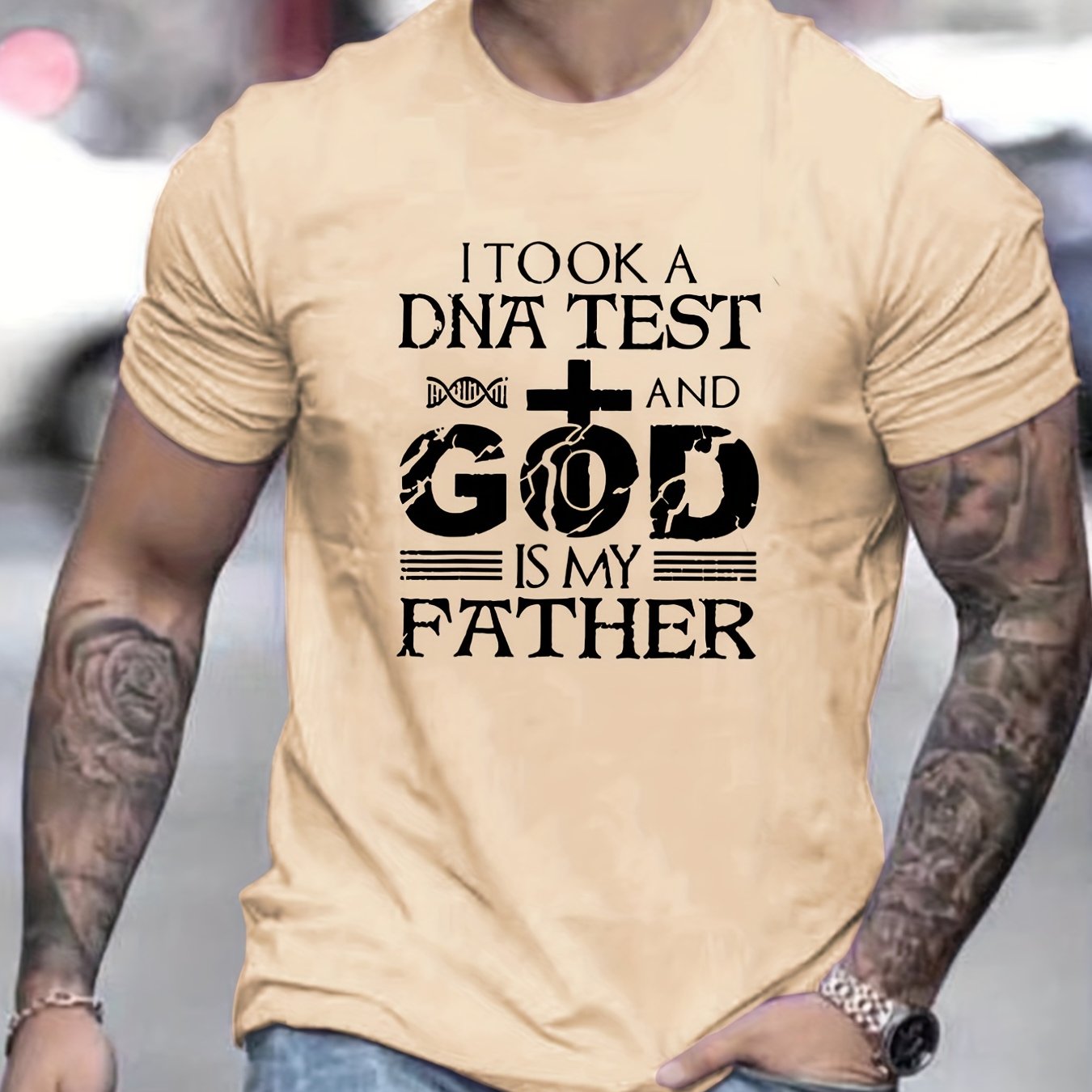 I Took A DNA Test & God Is My Father Men's Christian T-shirt claimedbygoddesigns