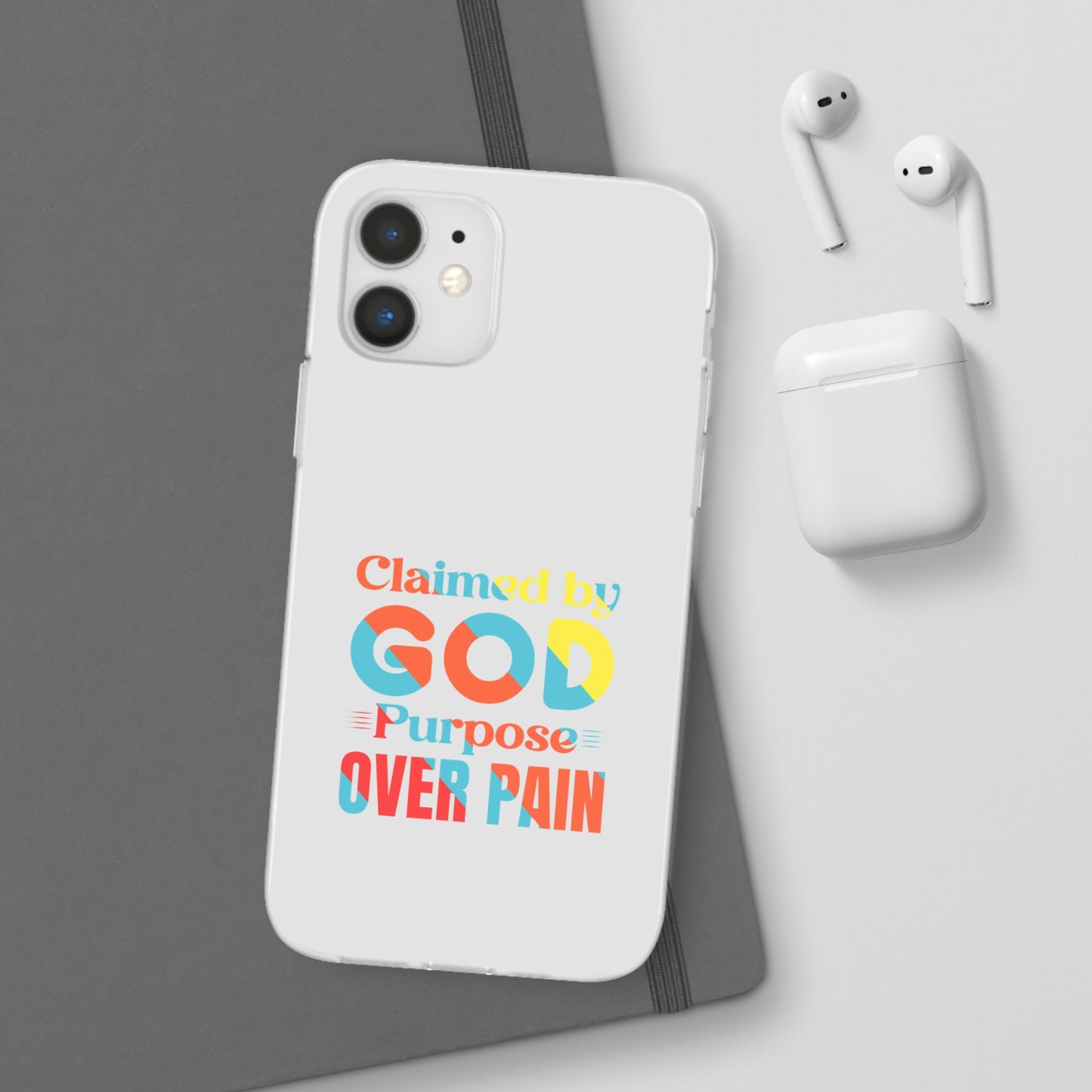 Claimed By God Purpose Over Pain Christian Flexi Phone Case Printify