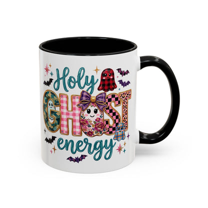 Accent Christian Coffee Mug — "Holy Ghost Energy" Halloween Cute Spooky Ceramic Mug (11/15oz)