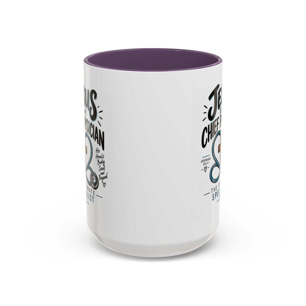 Jesus Is My Chief Physician Accent Coffee Mug – Christian Faith Medical Gift