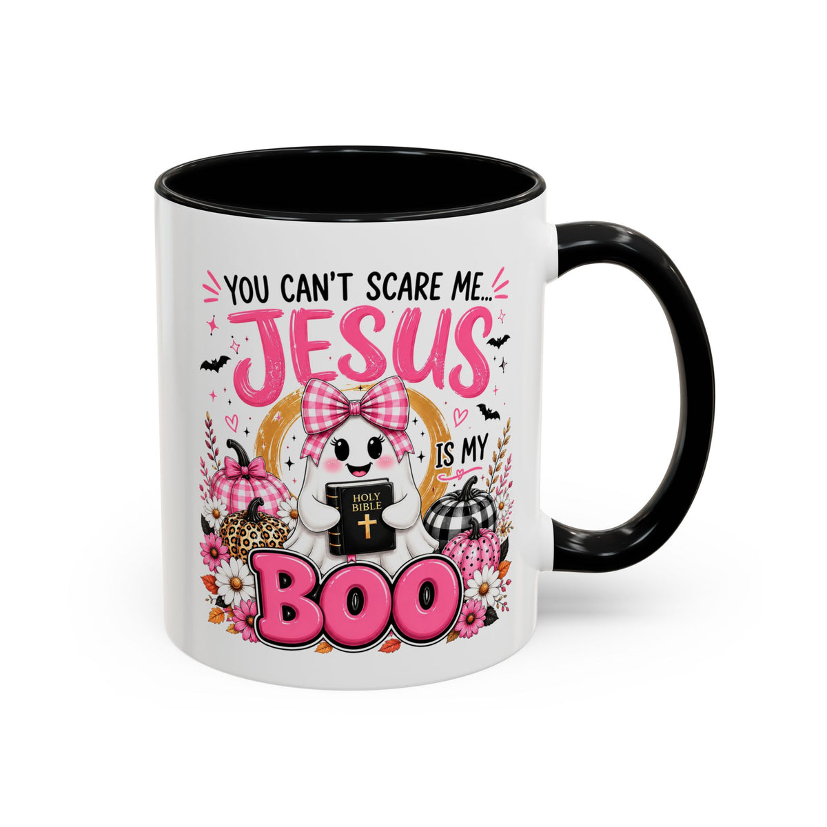 You Can’t Scare Me Jesus Is My Boo Coffee Mug — Halloween Christian Accent Mug