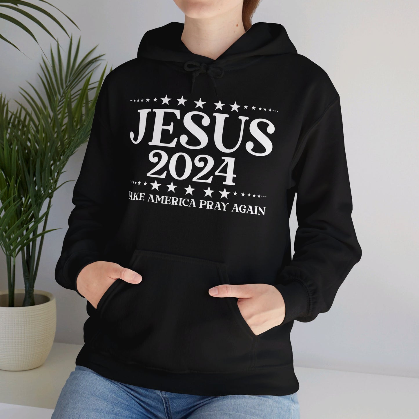 Jesus 2024 Make America Pray Again Unisex Christian Pullover Hooded Sweatshirt