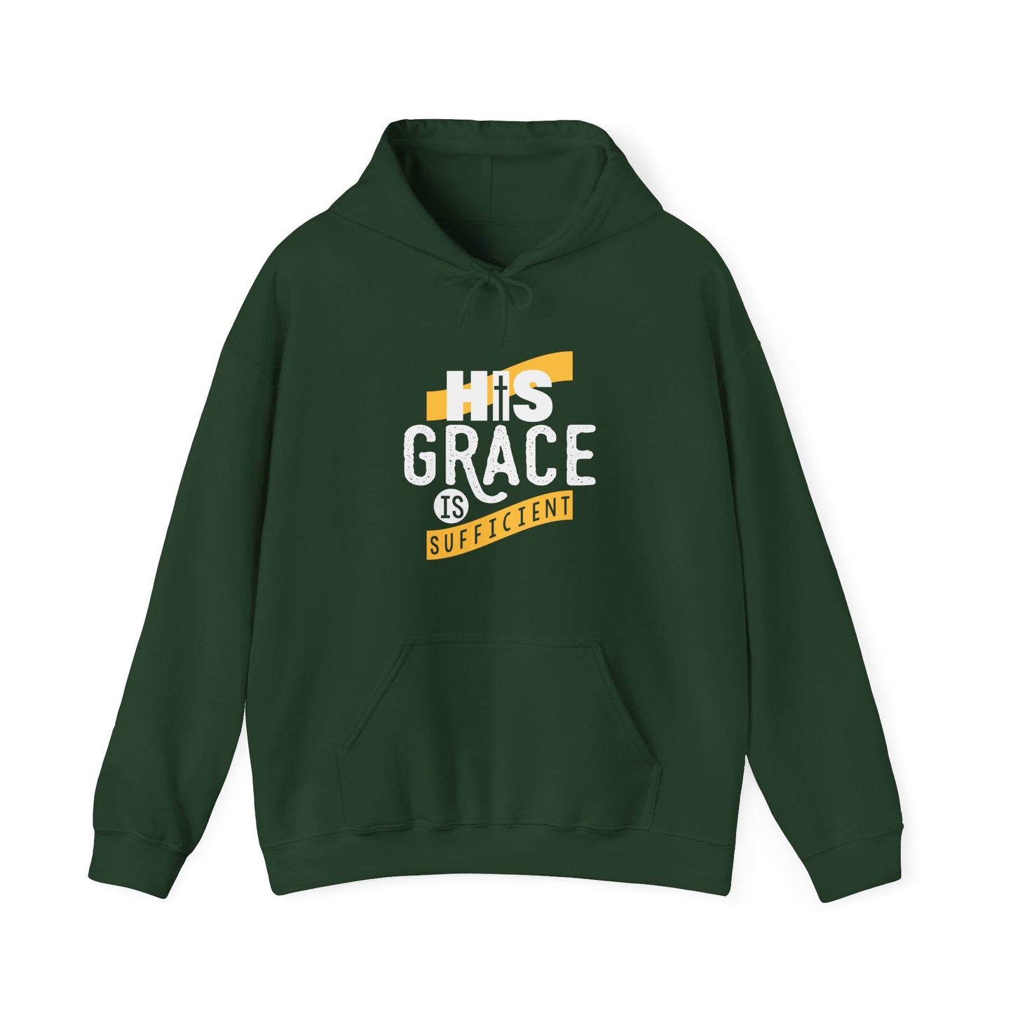 His Grace Is Sufficient Unisex Christian Hooded Pullover Sweatshirt