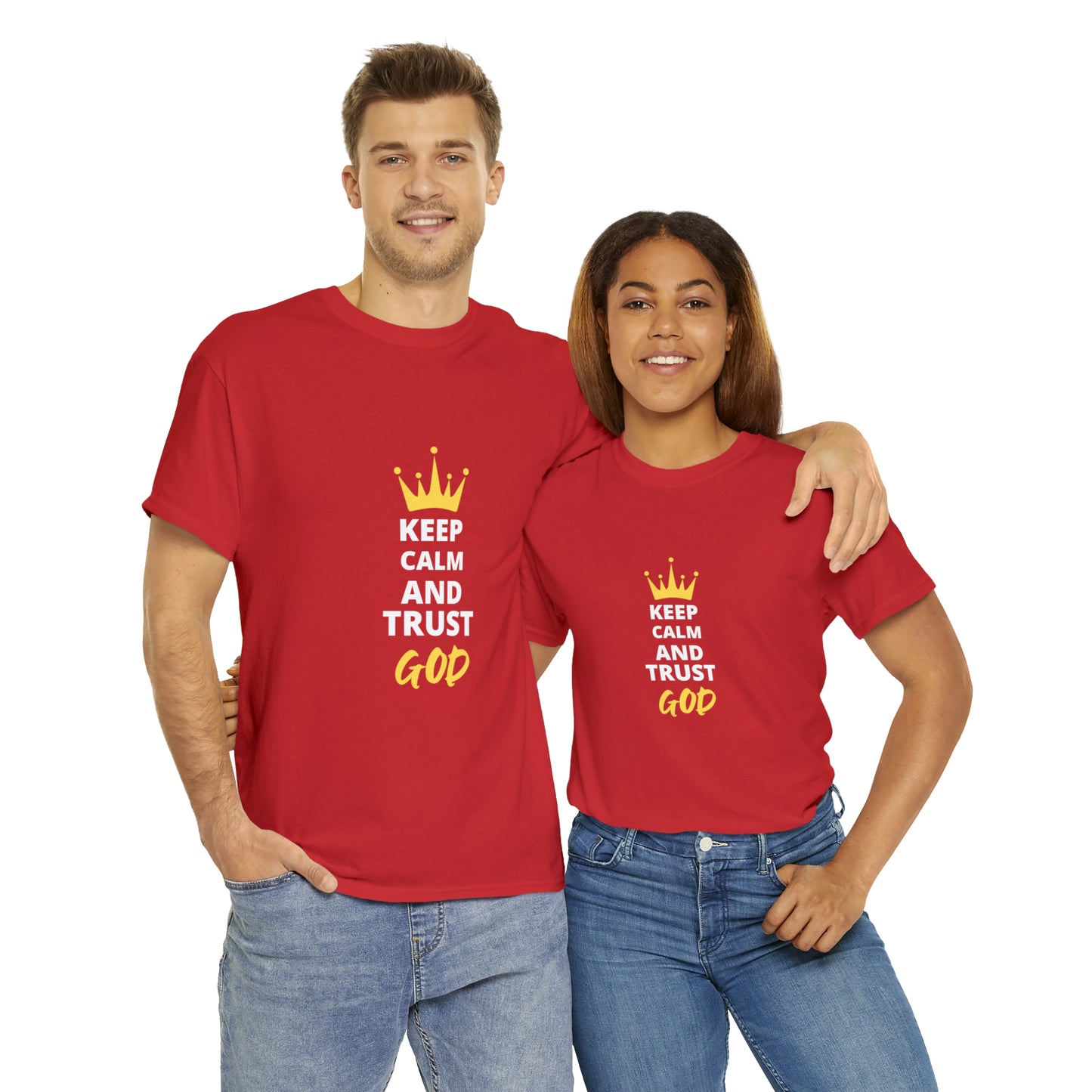 Keep Calm And Trust God Unisex Heavy Cotton Tee Printify