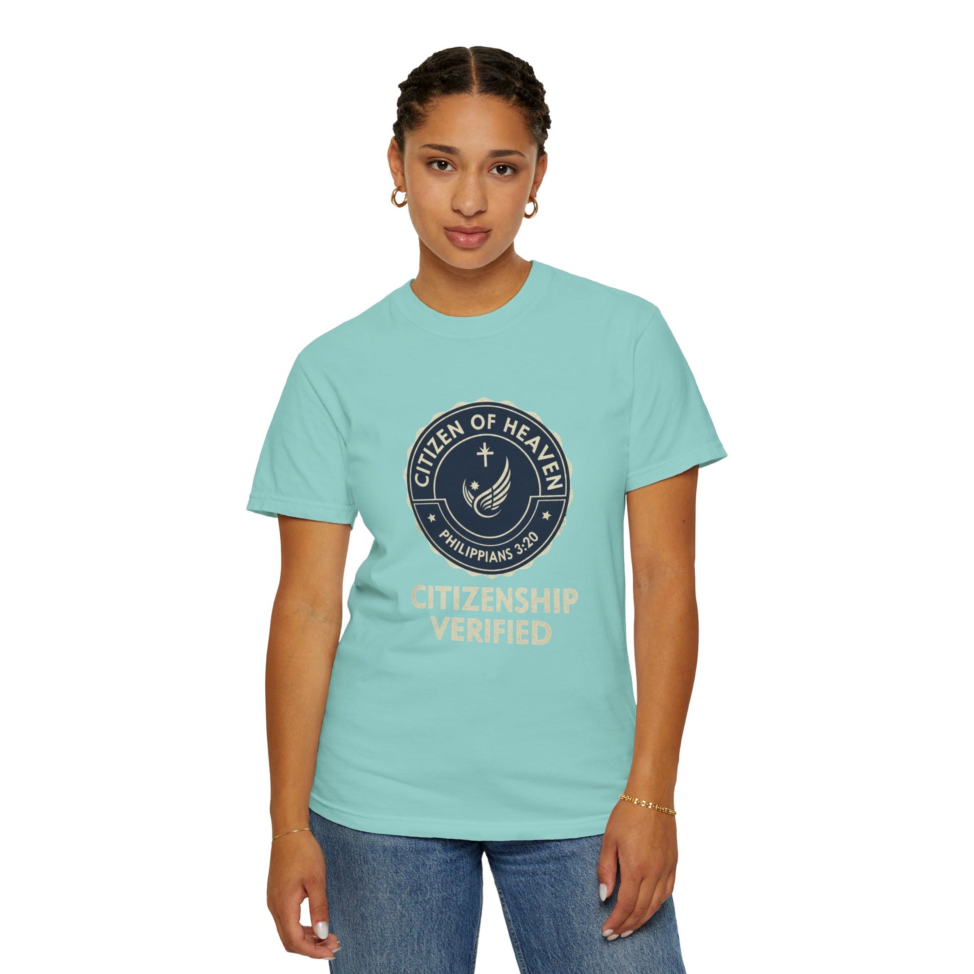 Citizen of Heaven T-shirt, Unisex Garment - Dyed Tee, Spiritual Gift, Christian Apparel, Faith - Based Fashion, Inspirational Top - ClaimedbyGodDesigns