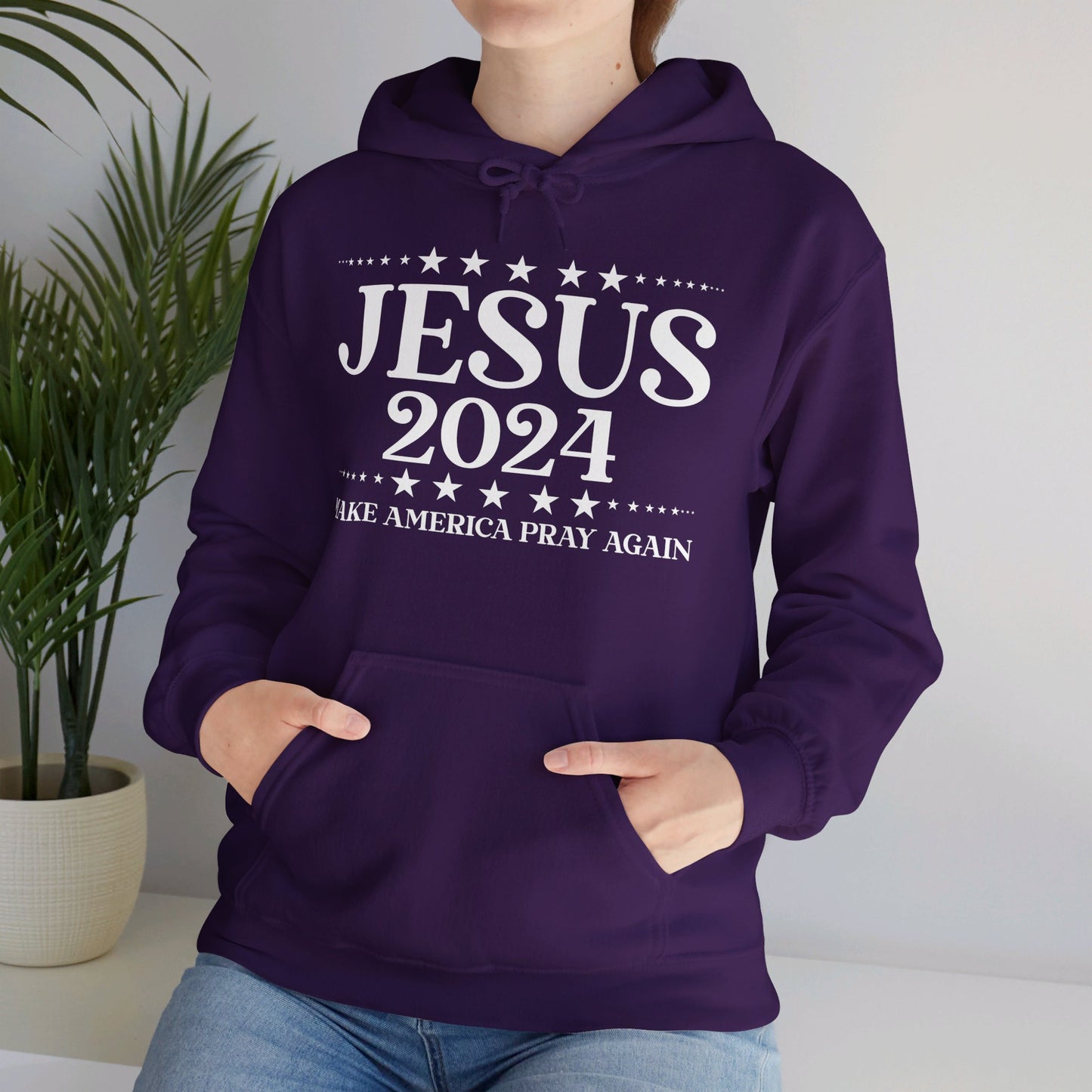 Jesus 2024 Make America Pray Again Unisex Christian Pullover Hooded Sweatshirt