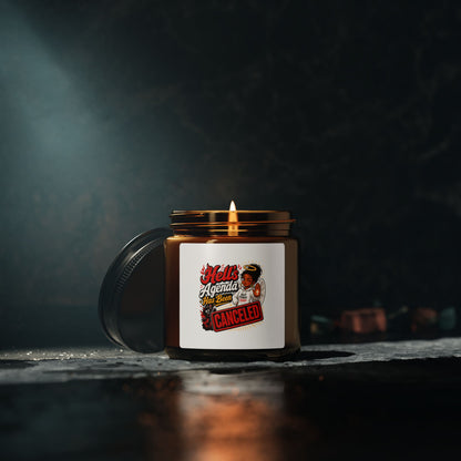 Soy Candle – “Hell’s Agenda Has Been Canceled” Amber Jar - ClaimedbyGodDesigns