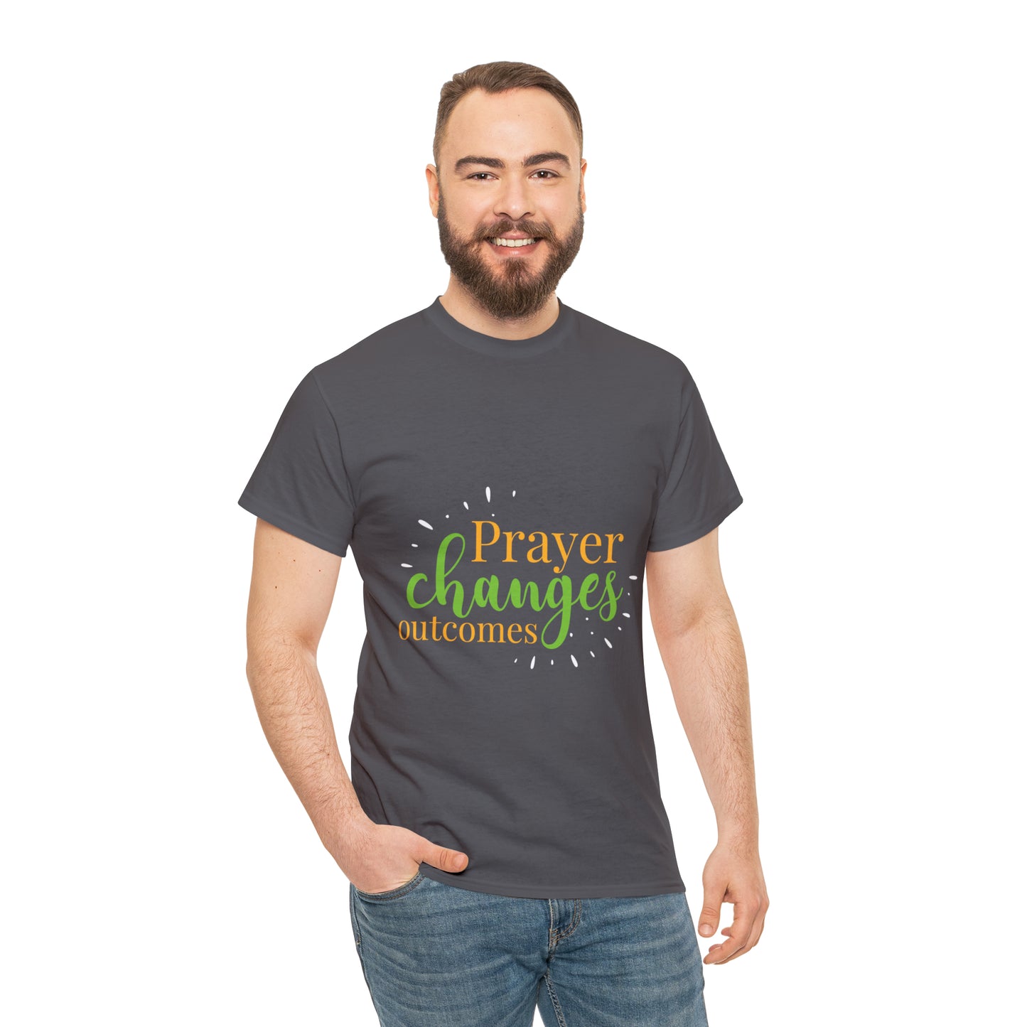 Prayer Changes Outcomes Unisex Heavy Cotton Tee