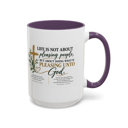 Christian Coffee Mug – "Pleasing Unto God" Inspirational Accent Mug (11/15oz)