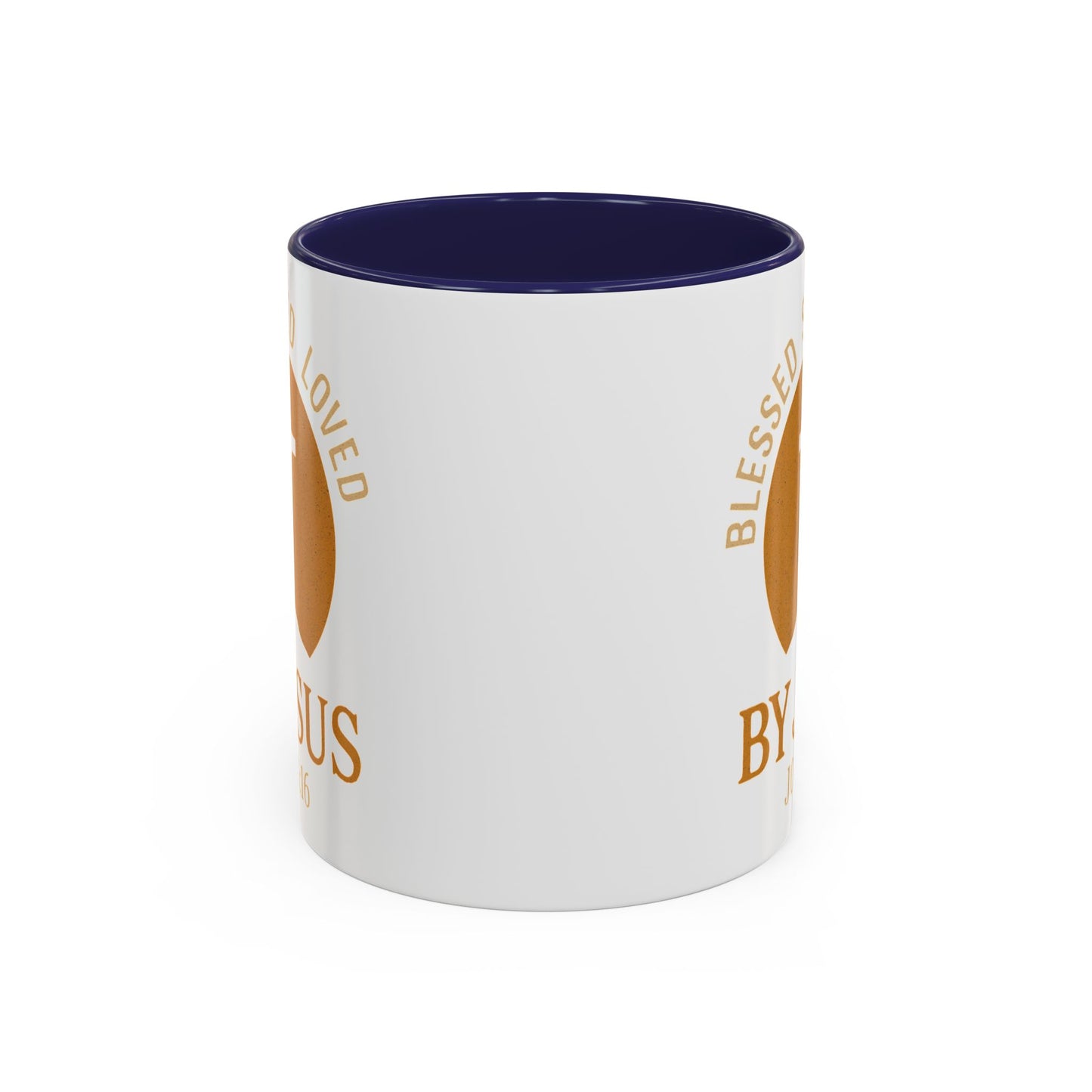 Inspirational Accent Coffee Mug - Blessed, Saved, Loved by Him | John 3:16
