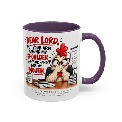 Christian Coffee Mug — "Dear Lord, Put Your Arm Around My Shoulder" Inspirational Ceramic Mug