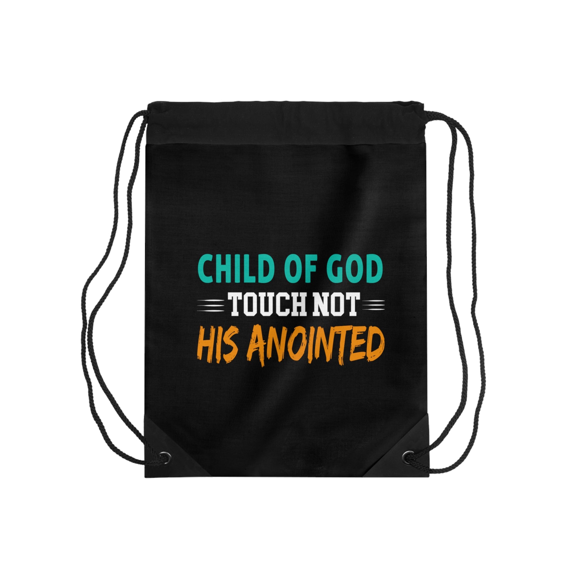 Child Of God Touch Not His Anointed Christian Drawstring Bag Printify