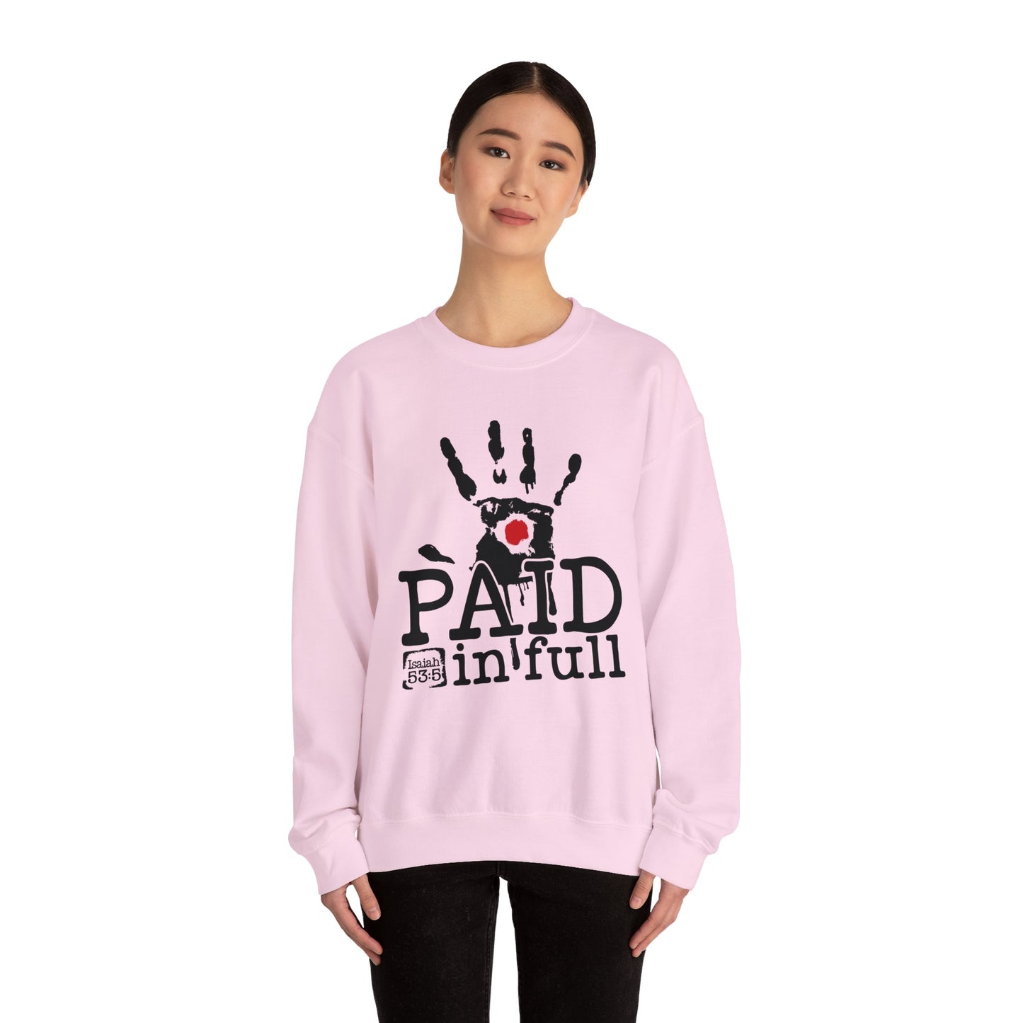 Paid In Full Jesus Paid It All Unisex Heavy Blend™ Crewneck Christian Sweatshirt