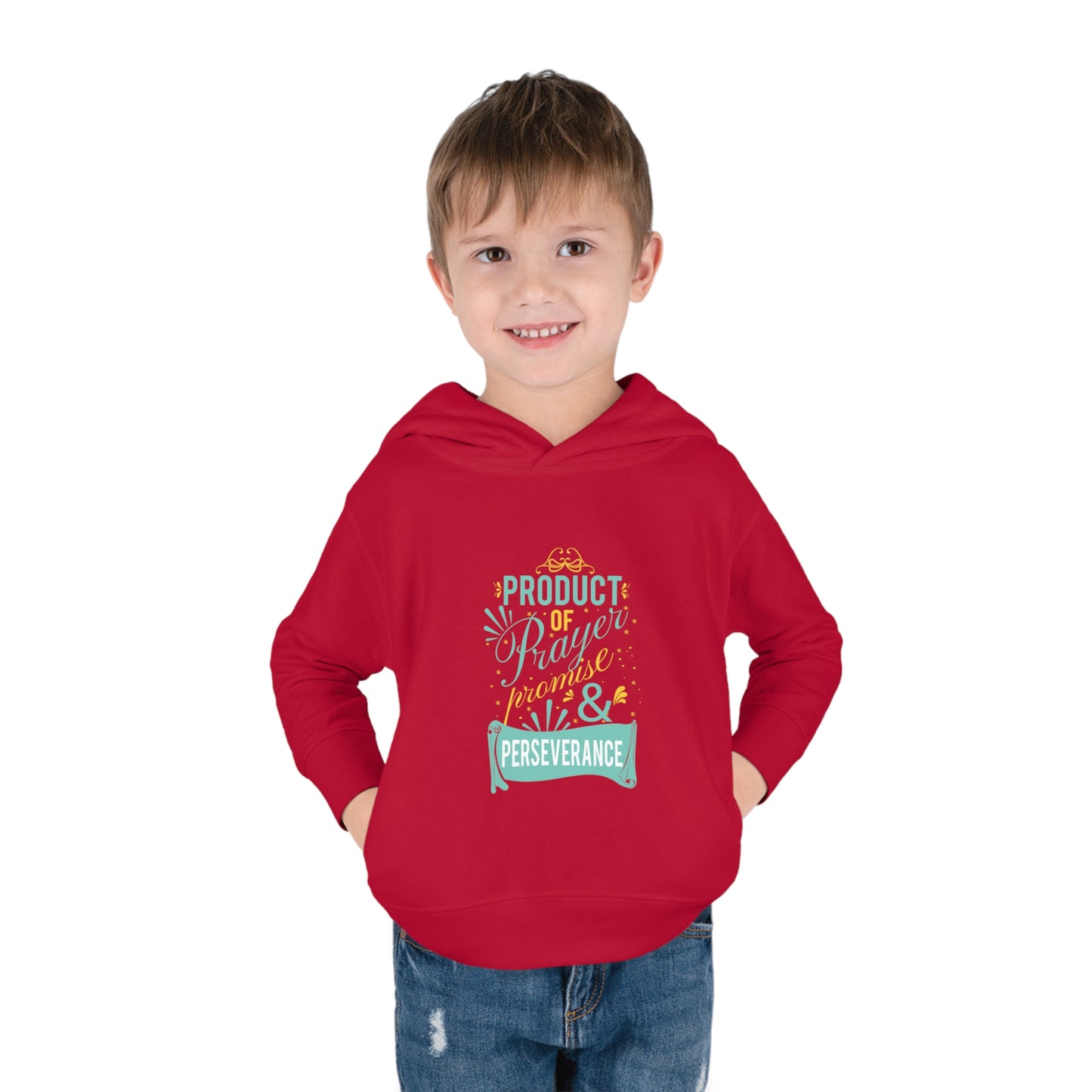 Product Of Prayer Promise & Perseverance Toddler Christian Pullover Fleece Hoodie Printify