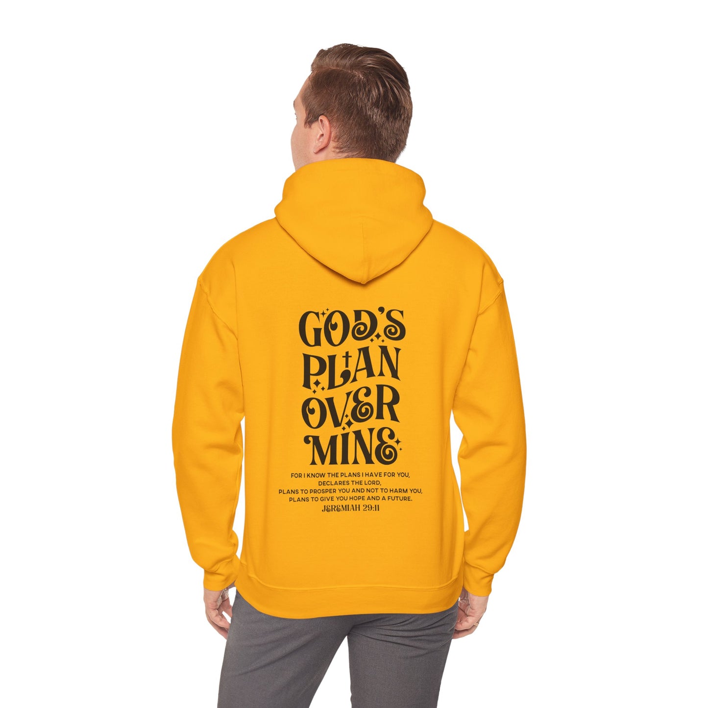 God's Plan Over MIne Unisex Christian Hooded Pullover Sweatshirt