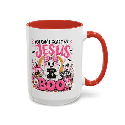 You Can’t Scare Me Jesus Is My Boo Coffee Mug — Halloween Christian Accent Mug