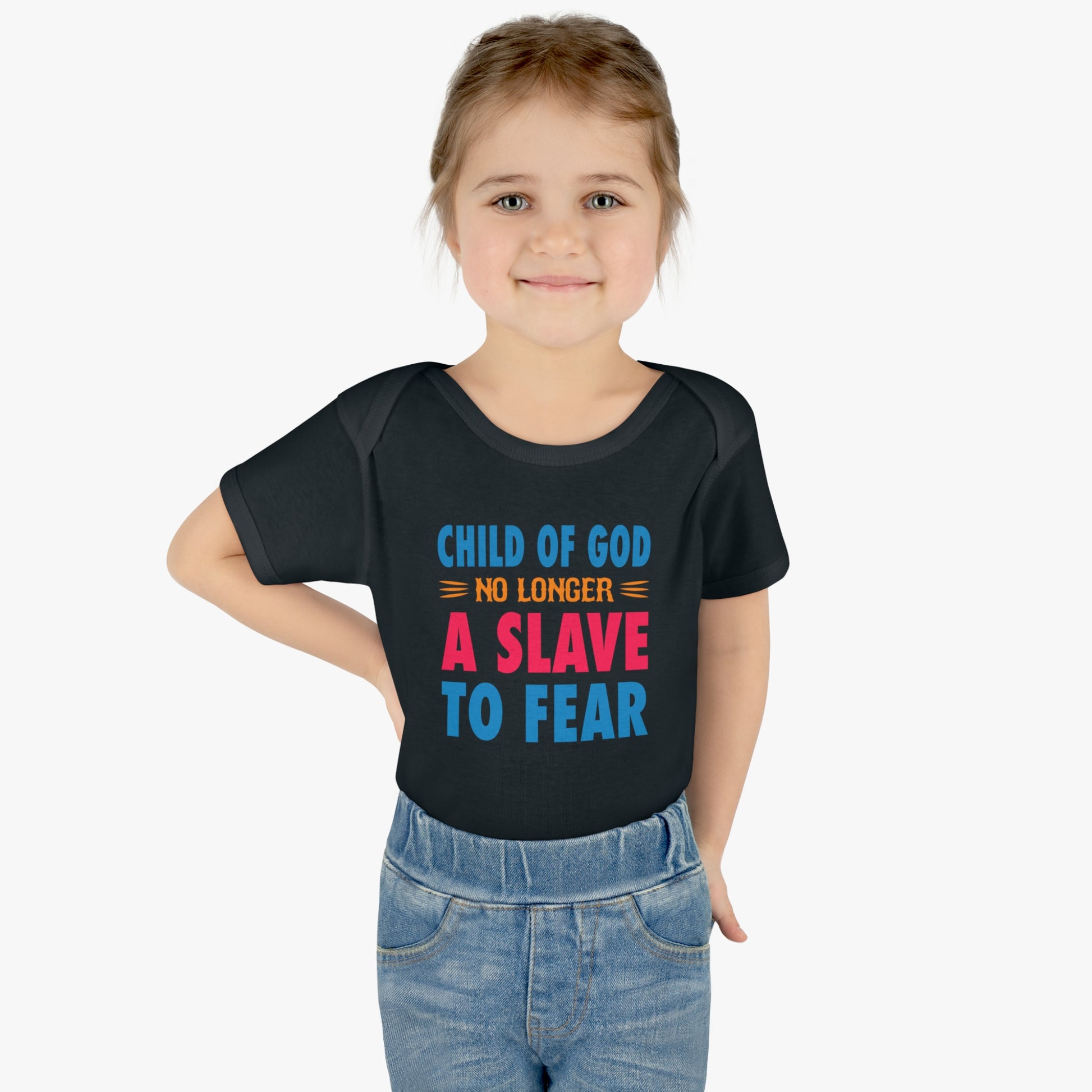 Child Of God No Longer A Slave To Fear Christian Baby Onesie Printify