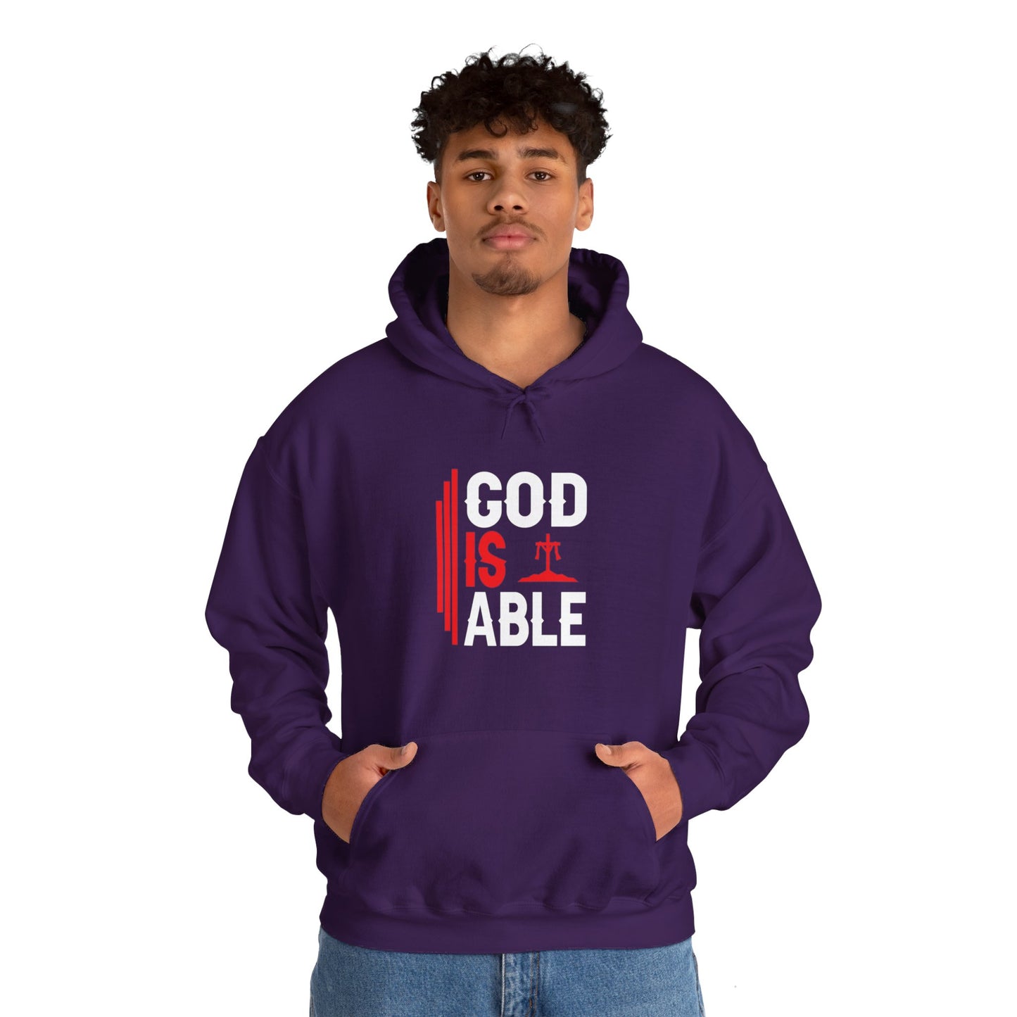 God Is Able Unisex Christian Hooded Pullover Sweatshirt