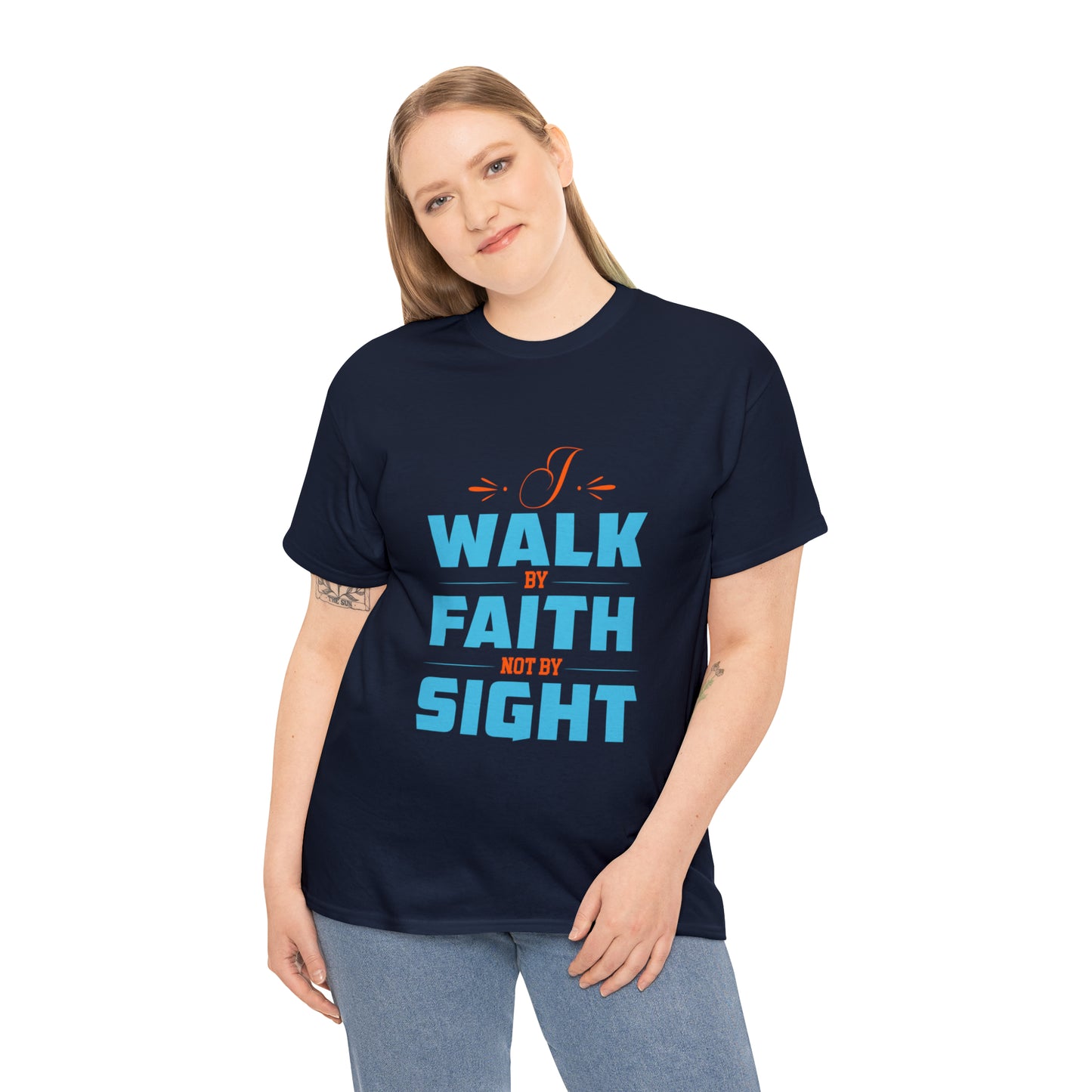 I Walk By Faith & Not By Sight Unisex Heavy Cotton Tee