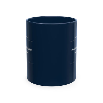 Prayer Request Ceramic Mug — 'Pray for me, I got out of my filter' Inspirational Faith Coffee Cup