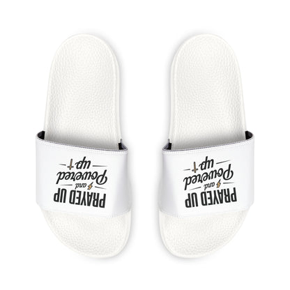 Casual Prayer Sandals - Prayed Up & Powered Up, Comfortable Footwear for Women, Summer Slip-On Slippers, Perfect for Beach Days, [...]