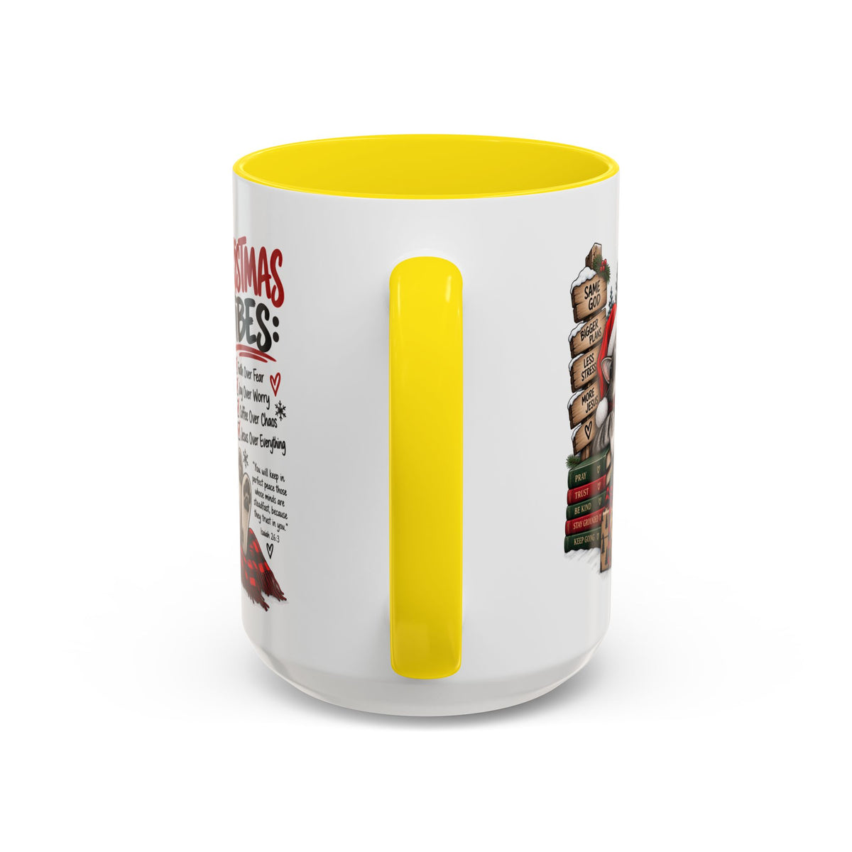 Christmas Vibes: Jesus Over Everything Santa Cat Coffee Mug