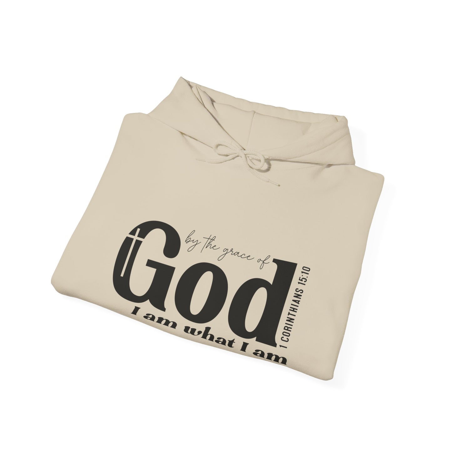 1 Corinthians 15:10 By The Grace Of God I Am What I Am Unisex Christian Pullover Hooded Sweatshirt