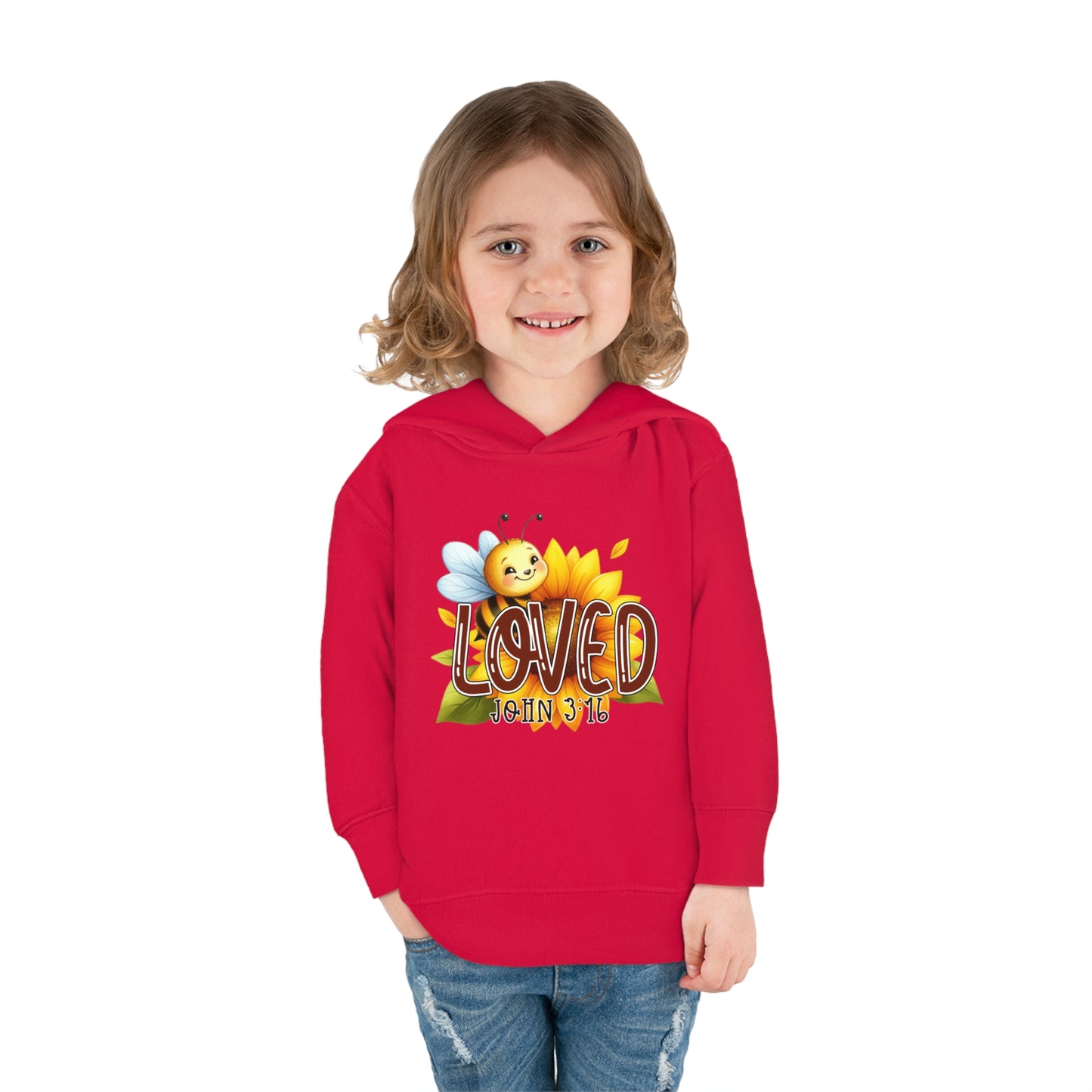 John 3:16 Loved Christian Toddler Pullover Fleece Hooded Sweatshirt