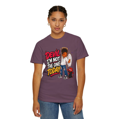 Devil I'm Not the One Today T-Shirt — Funny Angel vs Devil Graphic Tee - ClaimedbyGodDesigns