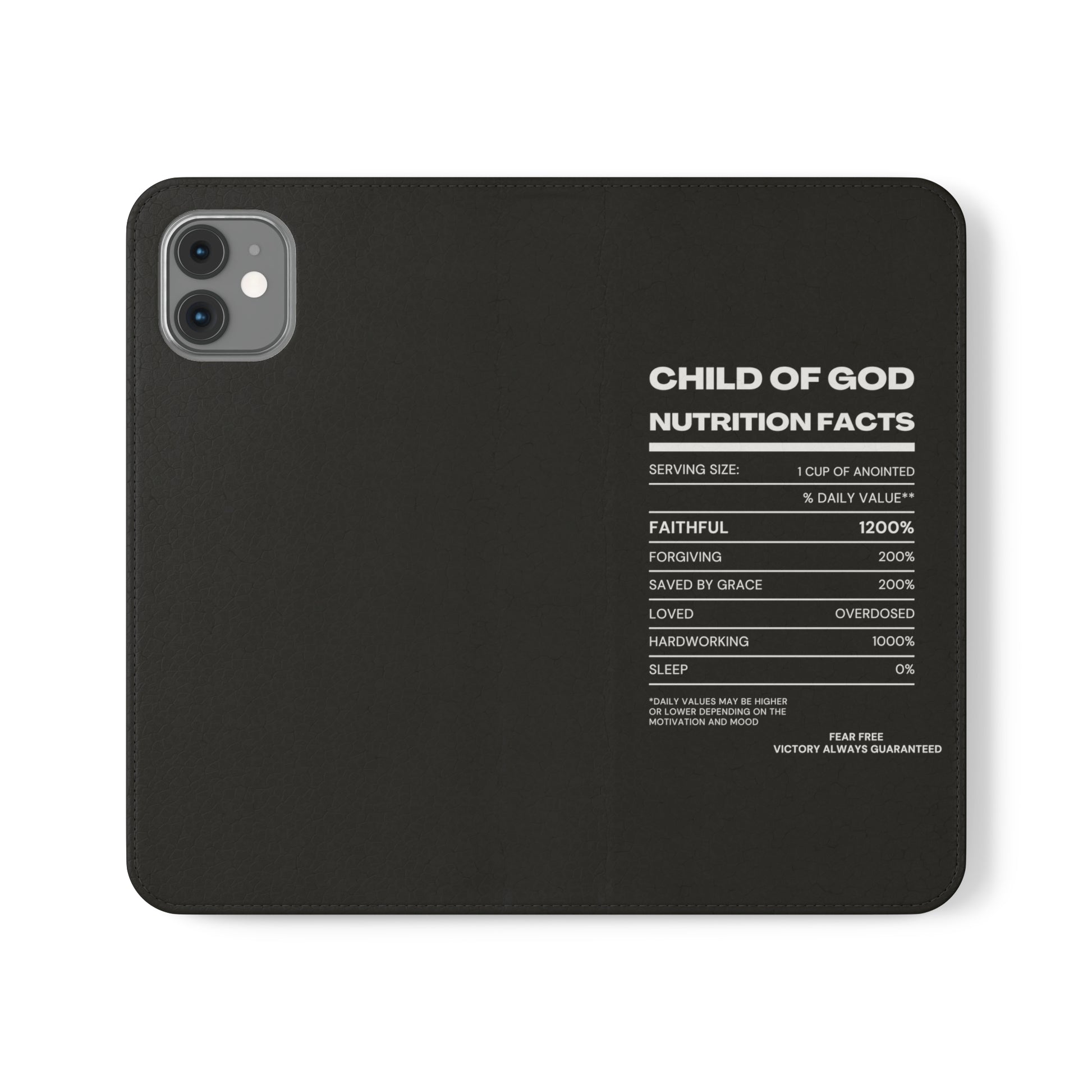 Child Of God Nutrition Facts Phone Flip Cases Printify