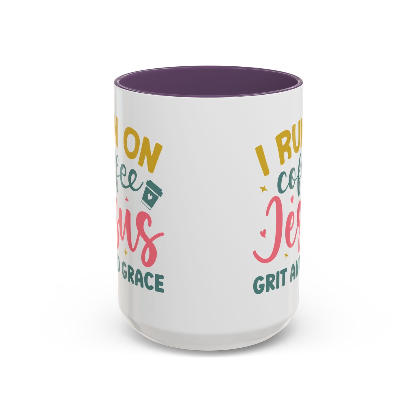 Inspirational Coffee Accent Mug - "I Run on Coffee & " - Perfect Gift for Faith & Coffee Lovers