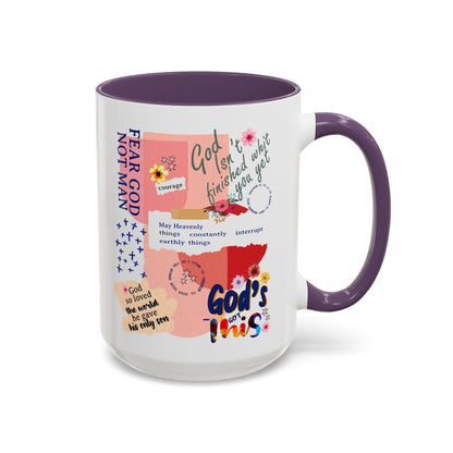 Inspirational Accent Coffee Mug - 11 & 15oz - Fear Him Not Man - Perfect Gift for Friends and Family