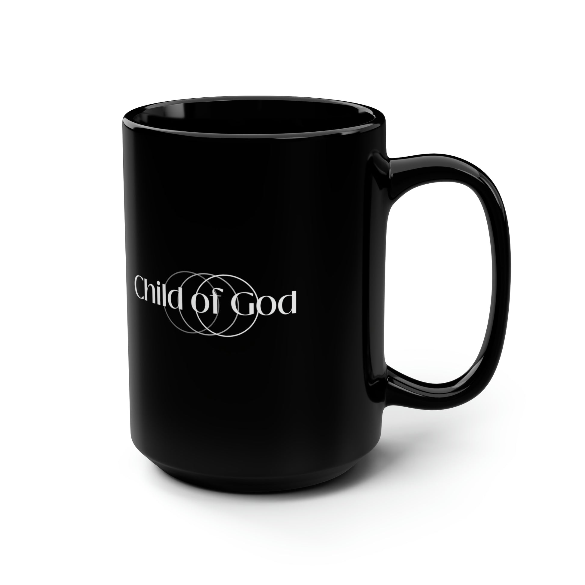 Child Of God Nutrition Facts Black Ceramic Mug, 15oz (double sided print) Printify
