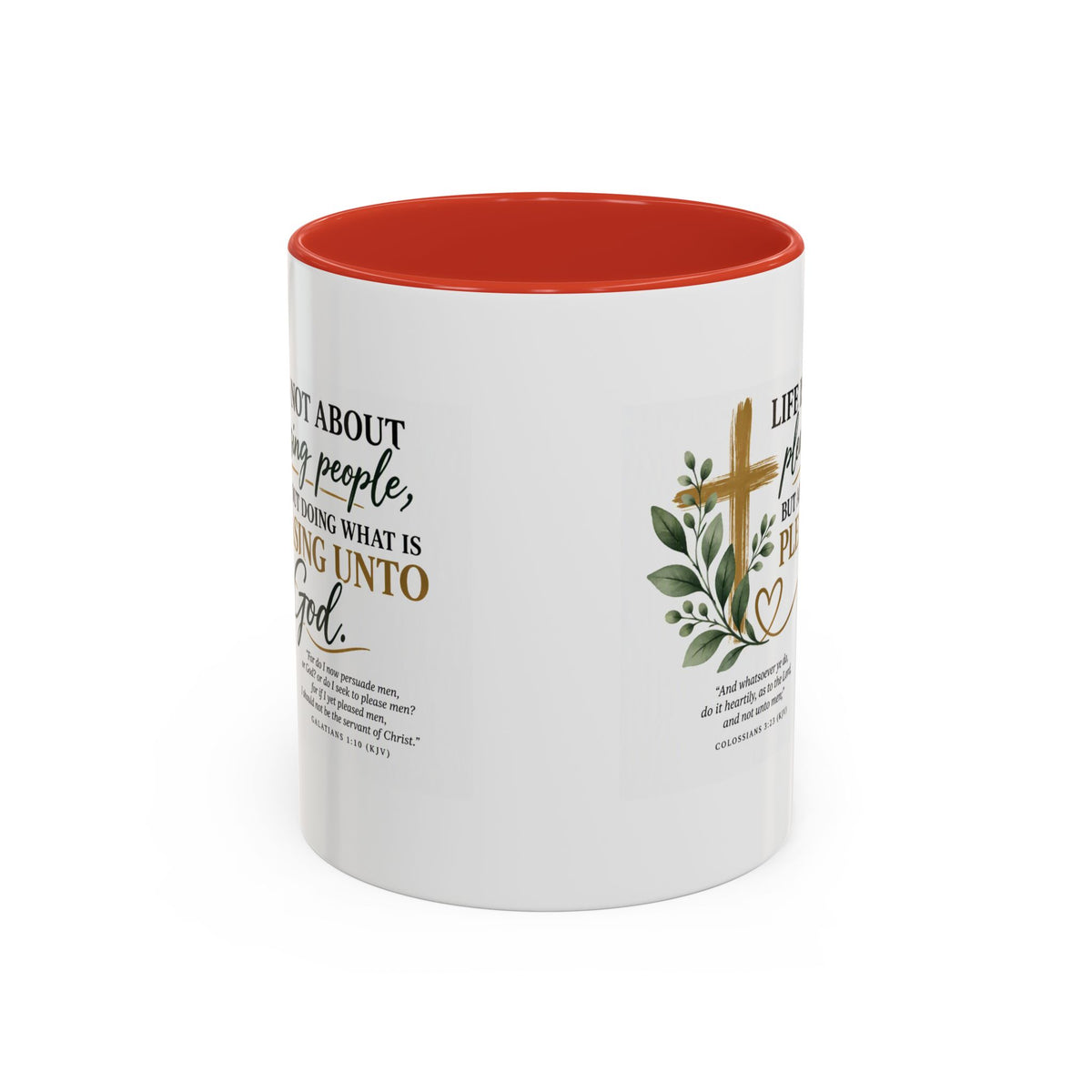 Christian Coffee Mug – "Pleasing Unto God" Inspirational Accent Mug (11/15oz)