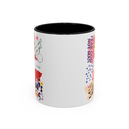Inspirational Accent Coffee Mug - 11 & 15oz - Fear Him Not Man - Perfect Gift for Friends and Family
