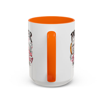 Prayer Is My Favorite Medicine Accent Coffee Mug – Inspirational Religious Gift