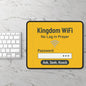 Kingdom WiFi Gaming Mouse Pad, Prayer Decor, Gamer Desk Accessory, Yellow Tech Gift, Christian Gamer Gift - ClaimedbyGodDesigns