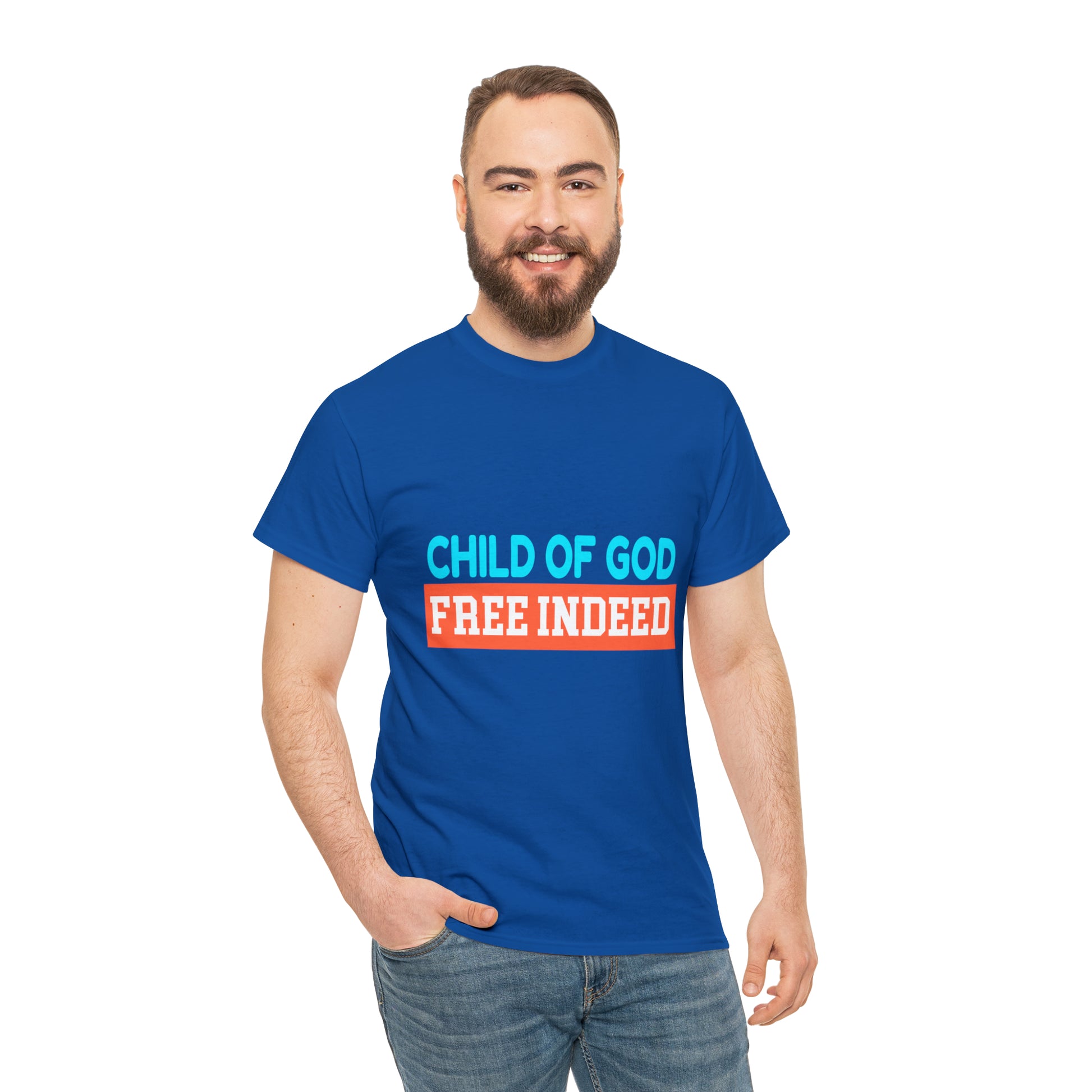 Child Of God Free Indeed Unisex Heavy Cotton Tee Printify