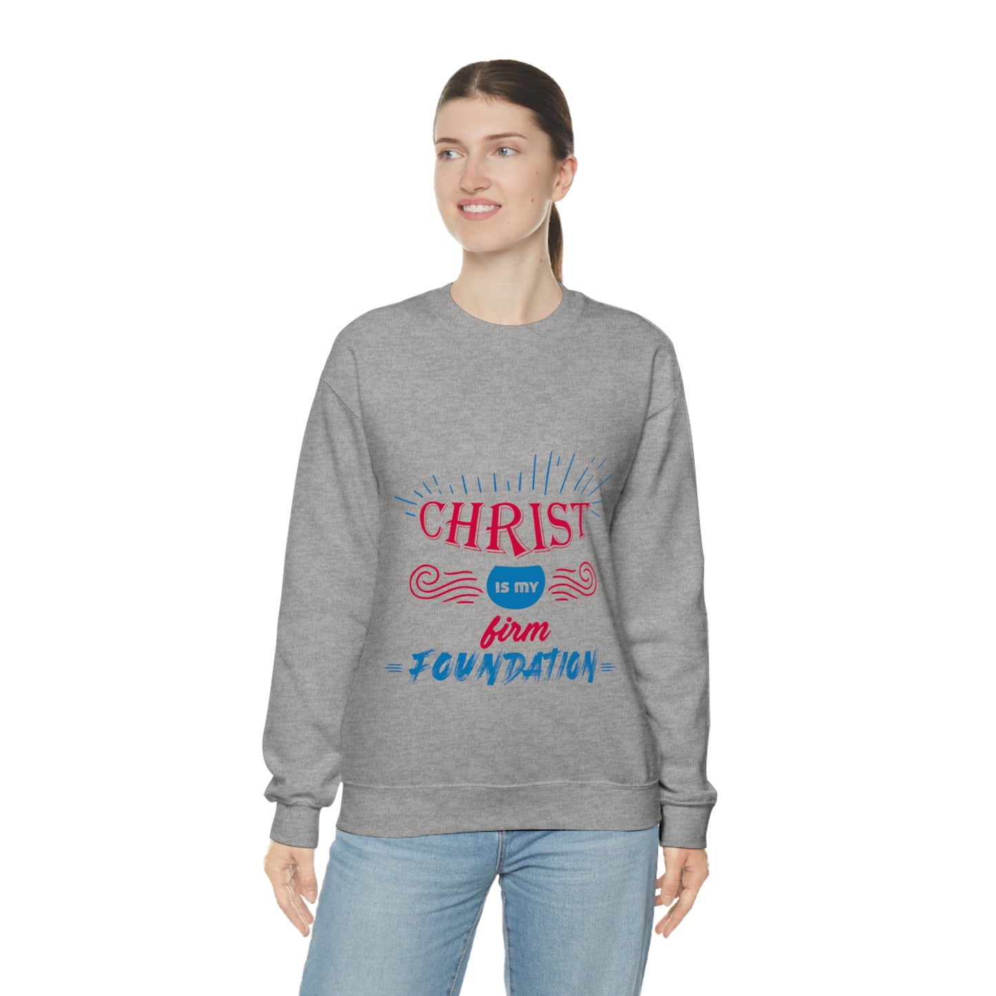 Christ Is My Firm Foundation Unisex Heavy Blend™ Crewneck Sweatshirt