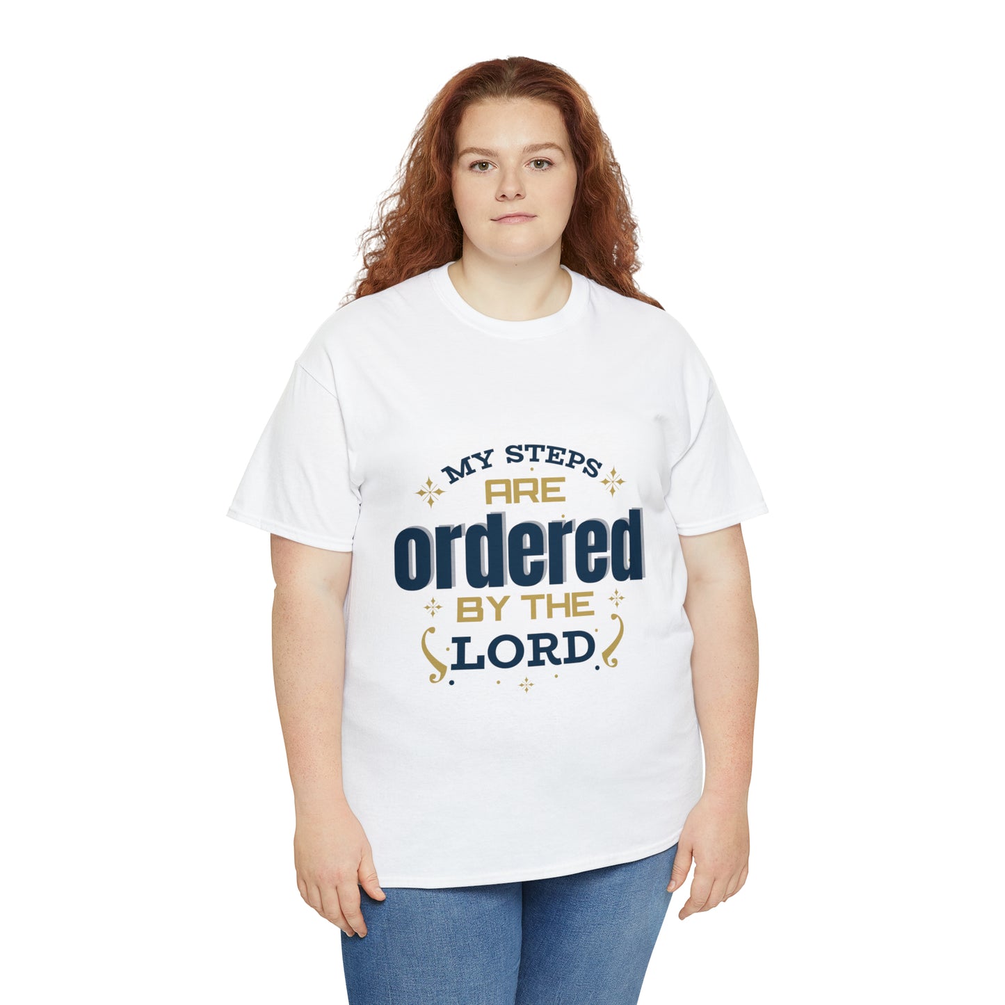 My Steps Are Ordered By The Lord Unisex Heavy Cotton Tee